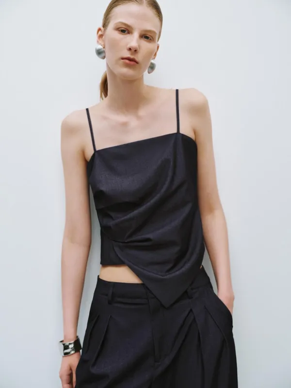 Thin Strap Irregular Hem Denim Blouses sold by Urban Revivo