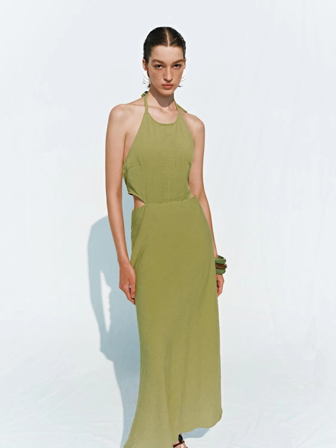 Halter Neck Straight Maxi Dresses sold by Urban Revivo product image thumbnail 2