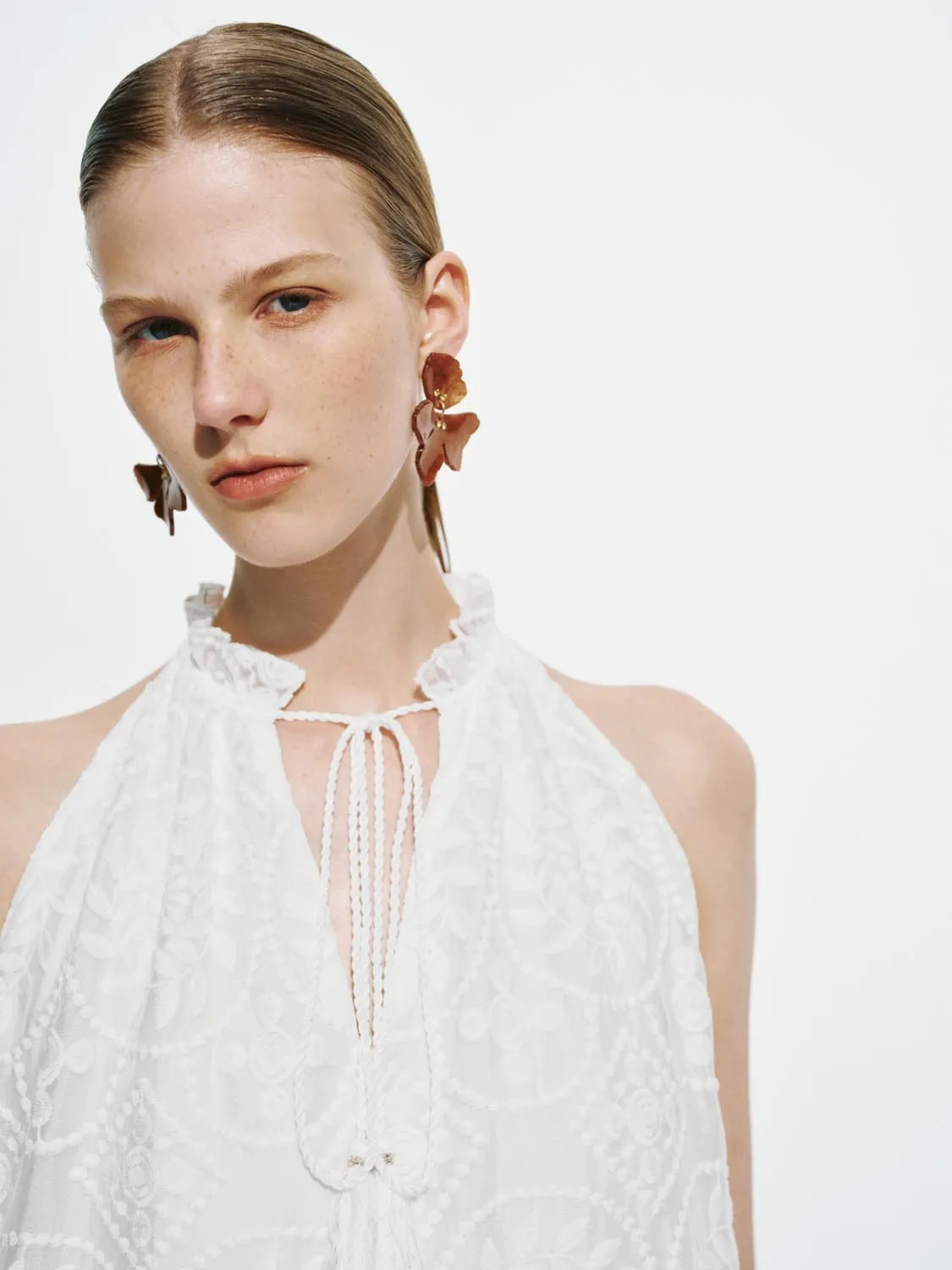 Tie Up Embroidered Maxi Dresses sold by Urban Revivo product image thumbnail 3