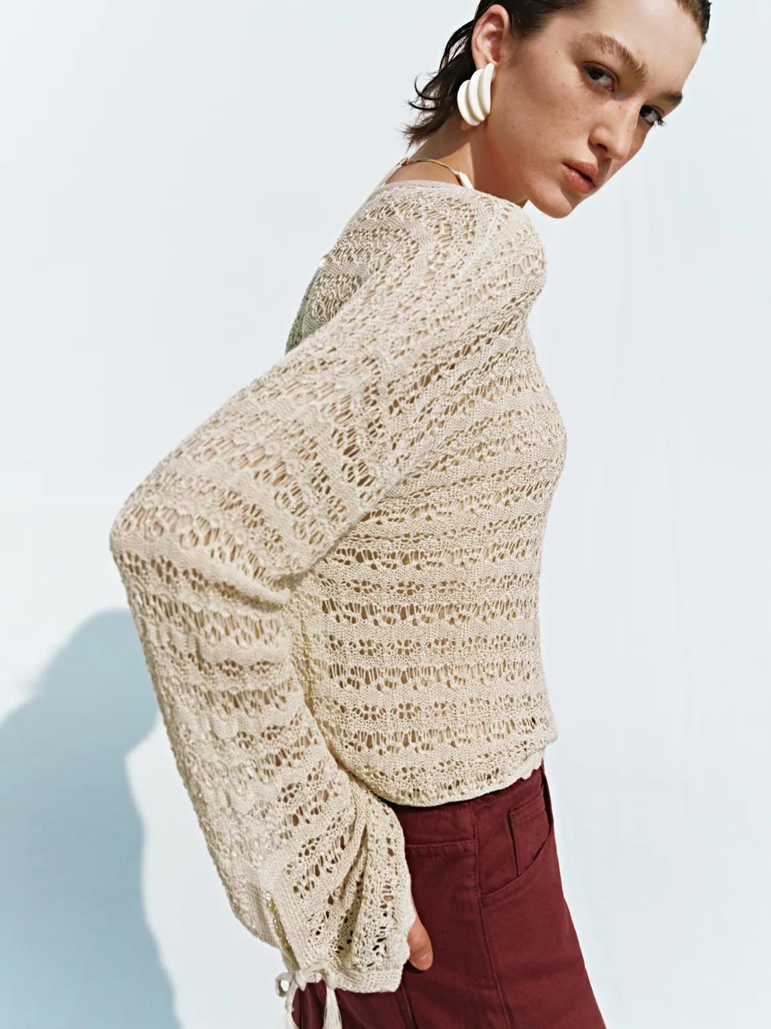 Crochet Knitted T-Shirts sold by Urban Revivo product image thumbnail 2