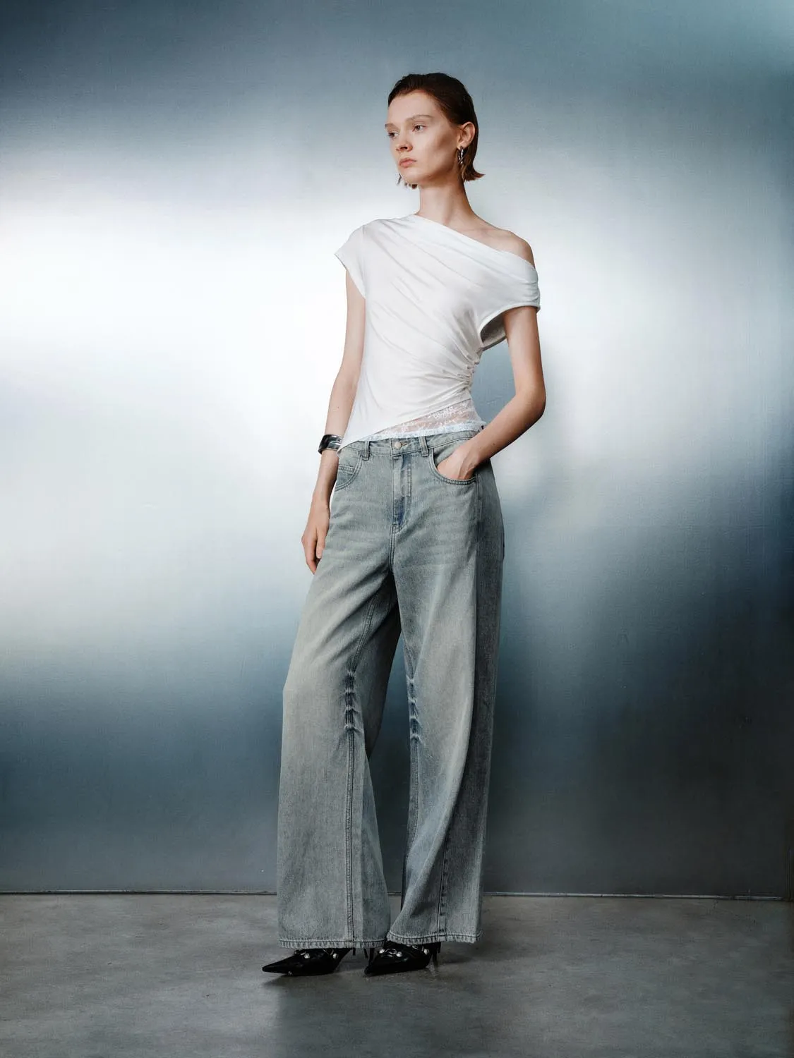 One Shoulder Ruched Blouses sold by Urban Revivo product image thumbnail 4