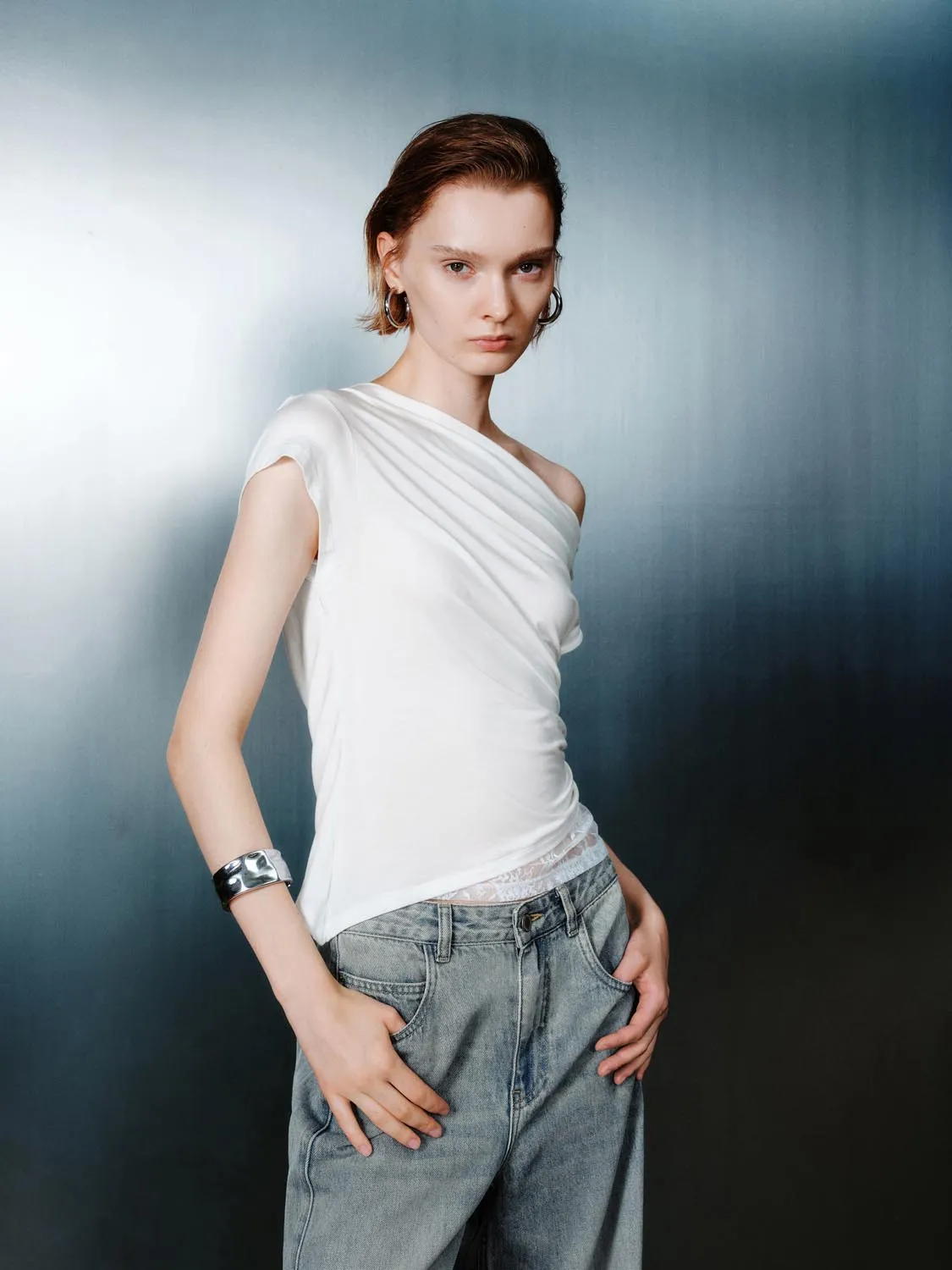 One Shoulder Ruched Blouses sold by Urban Revivo