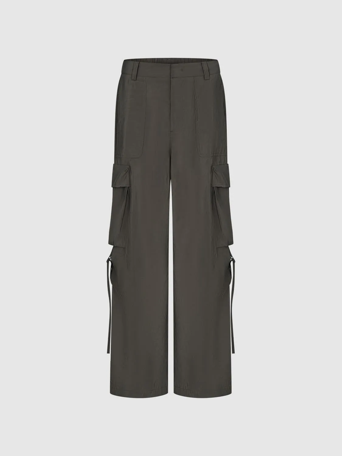 Flap Pocket Wide-Leg Pants sold by Urban Revivo