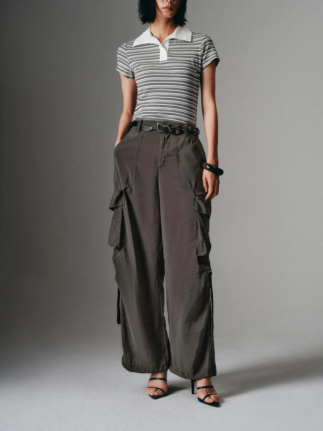 Flap Pocket Wide-Leg Pants sold by Urban Revivo product image thumbnail 2