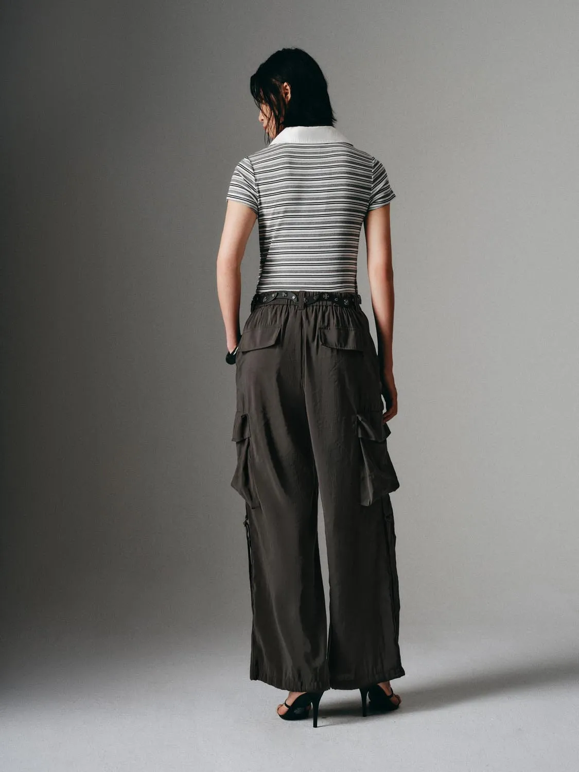 Flap Pocket Wide-Leg Pants sold by Urban Revivo product image thumbnail 4