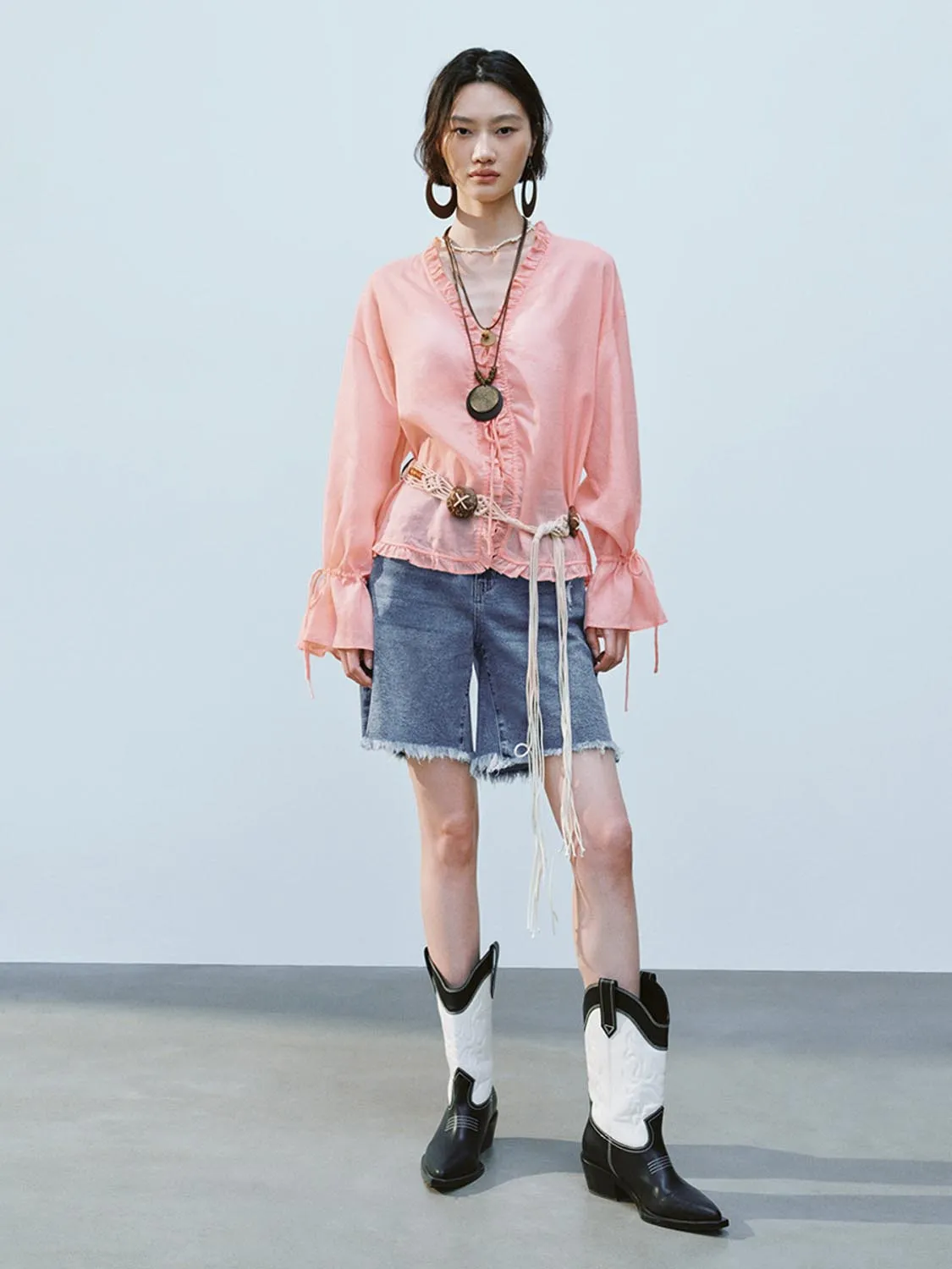 Ruffle Trim Shirts sold by Urban Revivo product image thumbnail 4