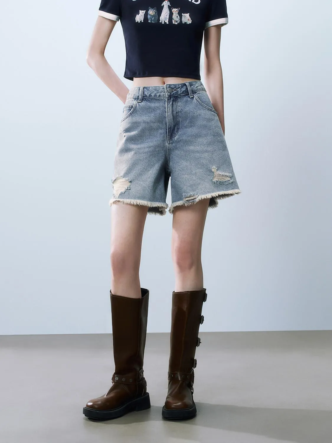 Leisure Denim Shorts sold by Urban Revivo product image thumbnail 2