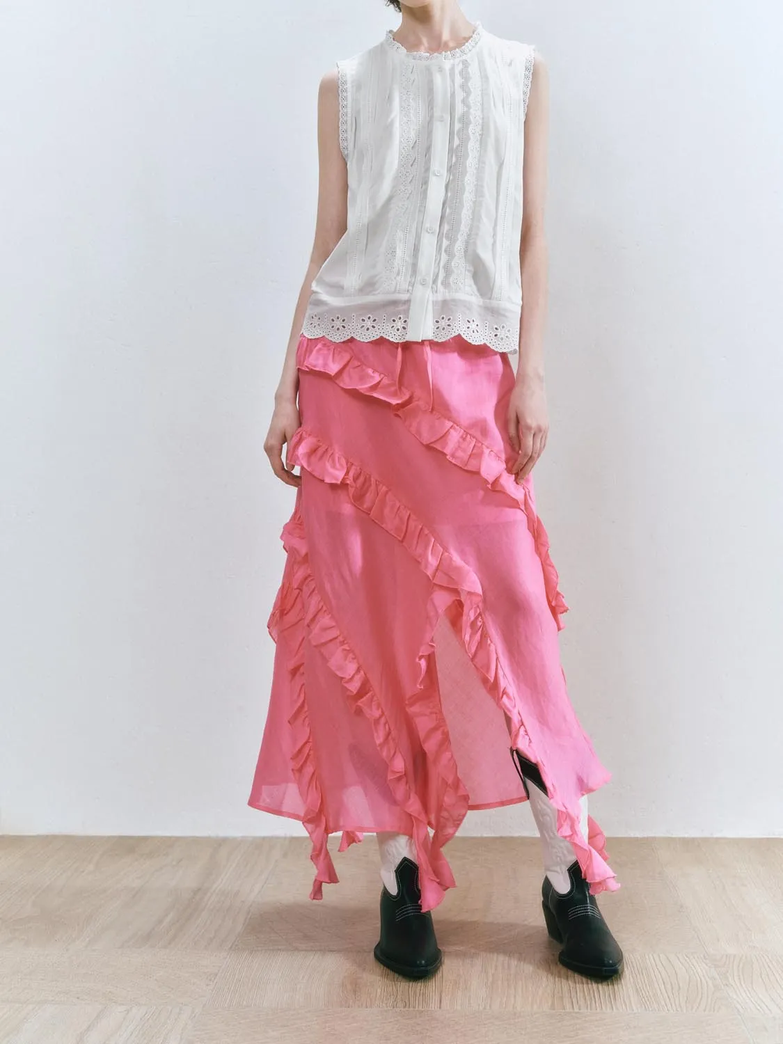 Ruffle Irregular Hem A-Line Skirts sold by Urban Revivo product image thumbnail 2