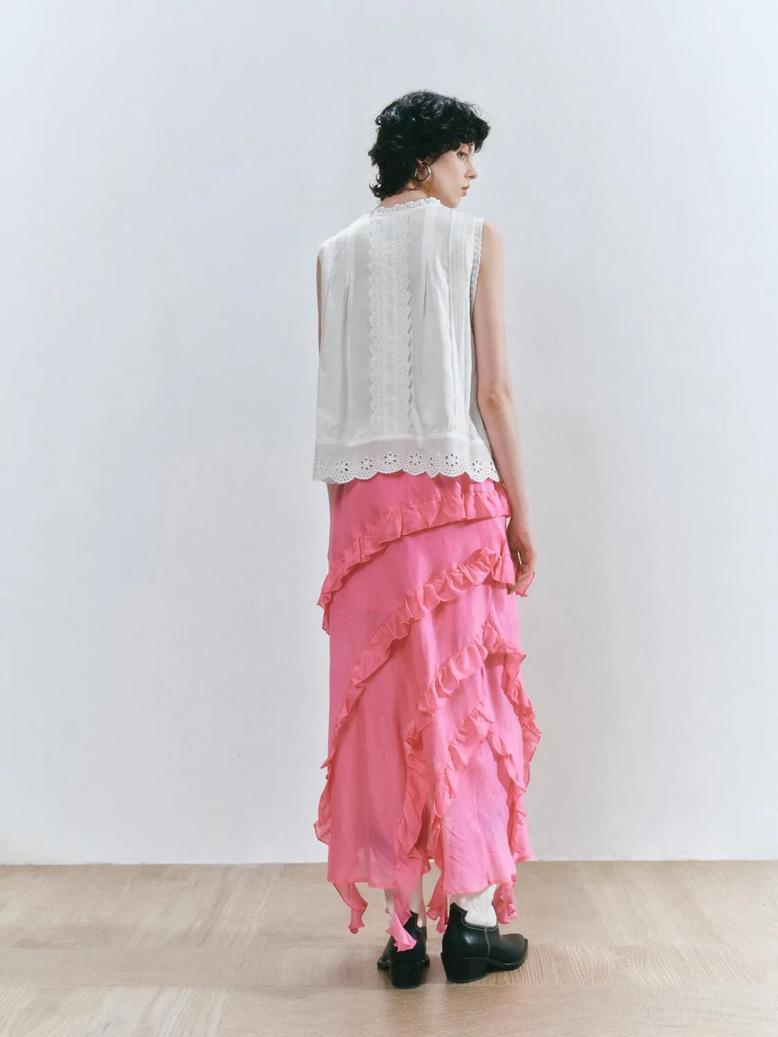Ruffle Irregular Hem A-Line Skirts sold by Urban Revivo product image thumbnail 4