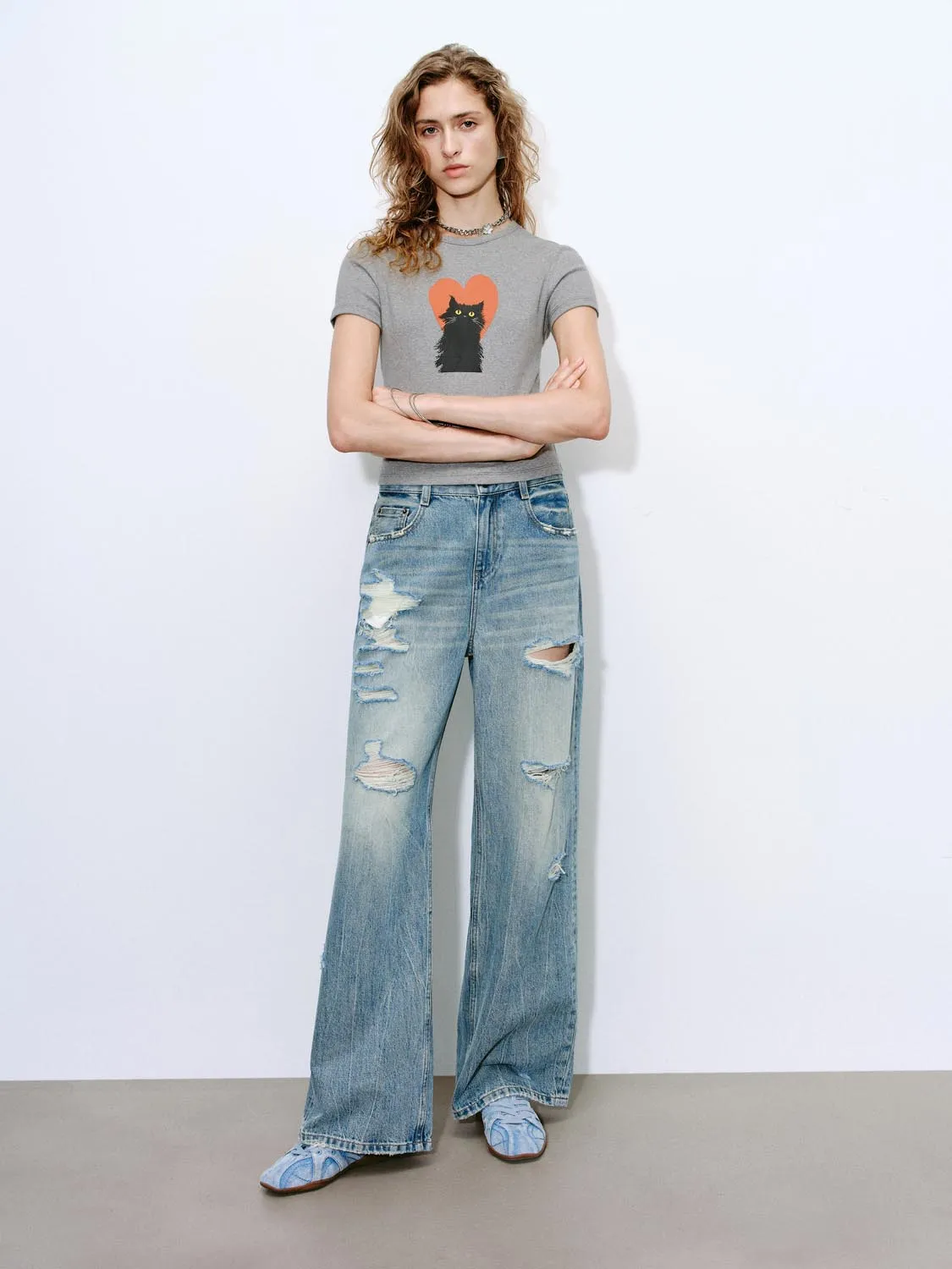 Cropped Short Sleeve T-Shirts sold by Urban Revivo product image thumbnail 4