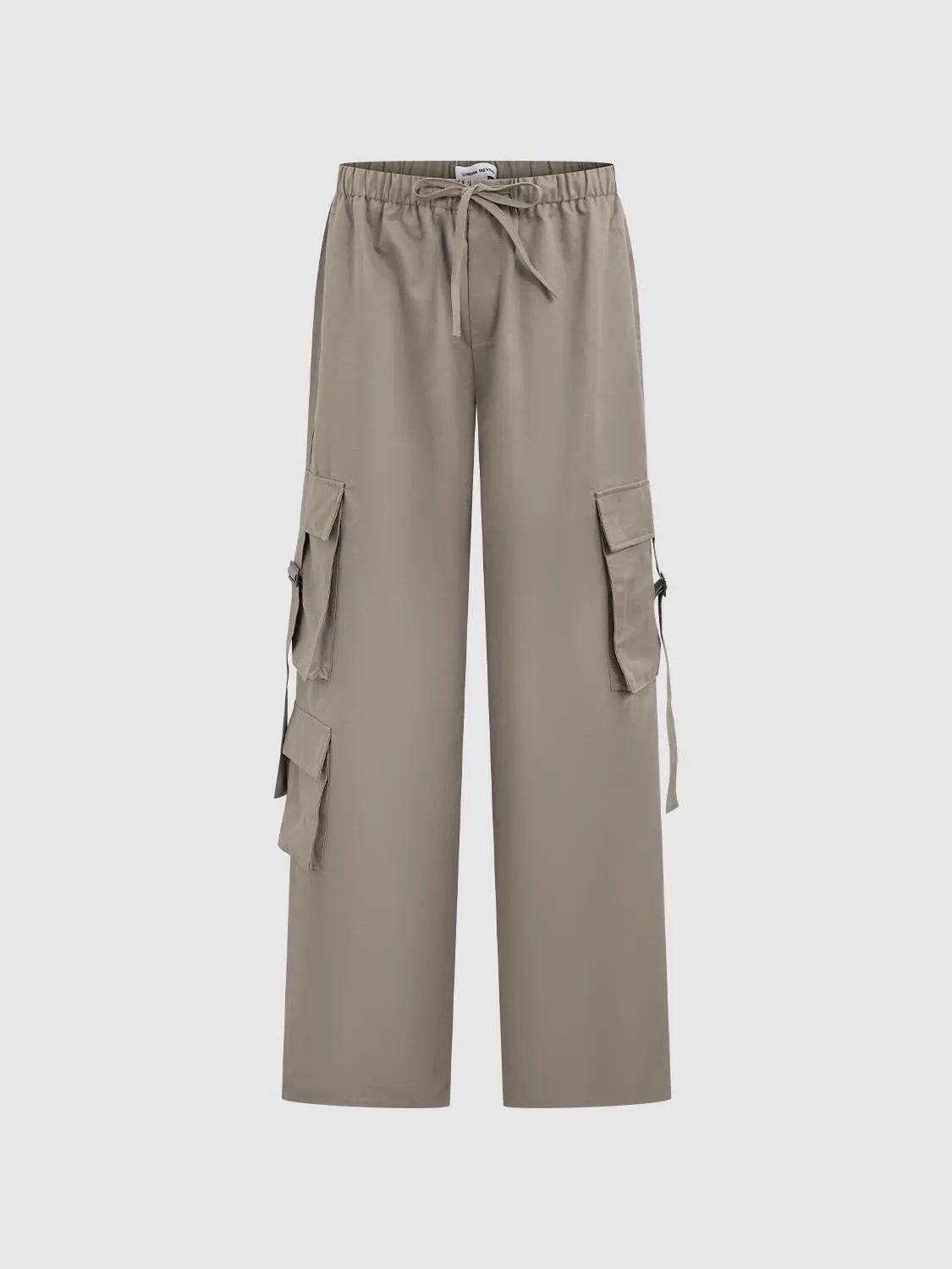 Flap Pocket Wide-Leg Pants sold by Urban Revivo