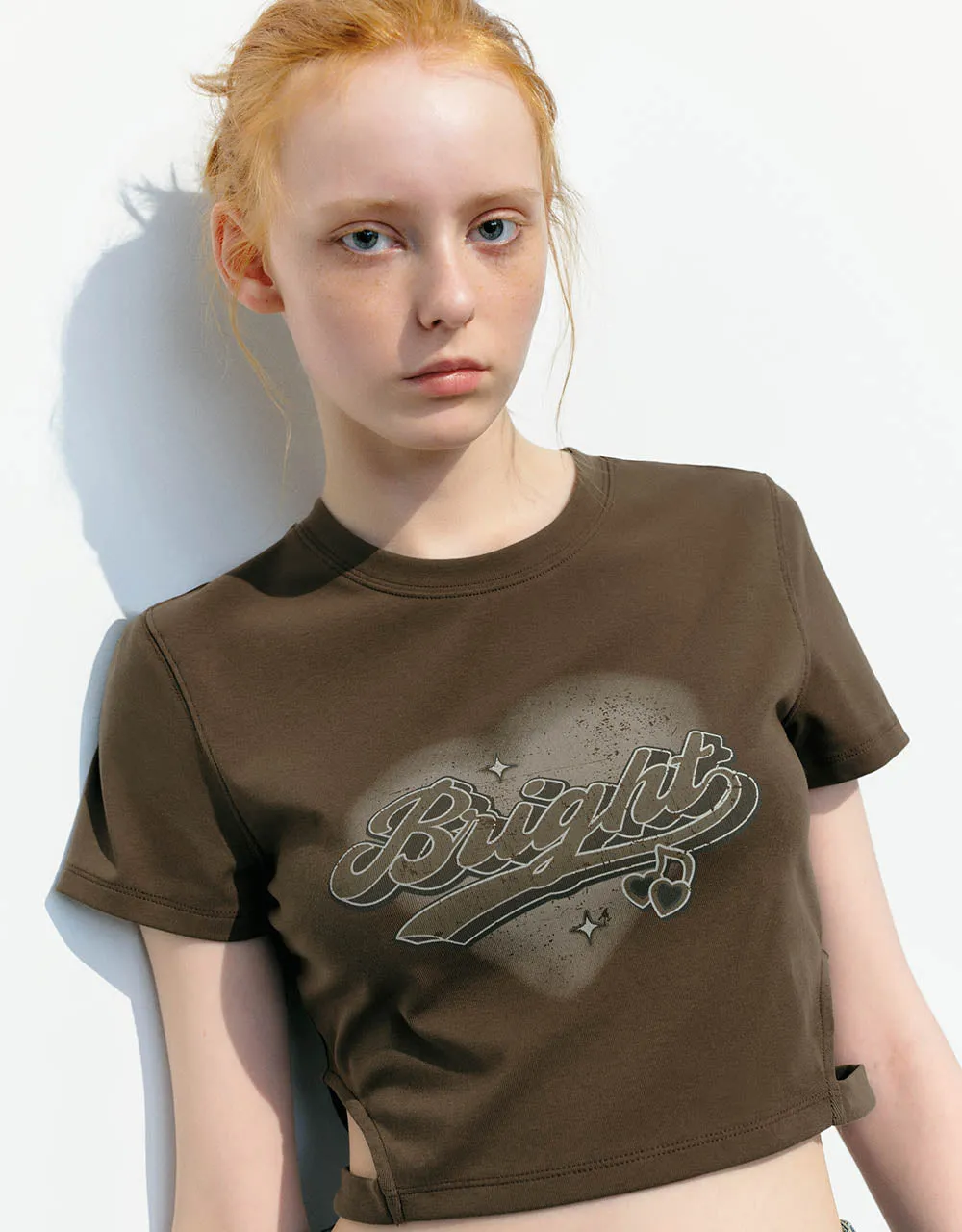 Letter Printed Crew Neck Skinny T-Shirt sold by Urban Revivo product image thumbnail 4