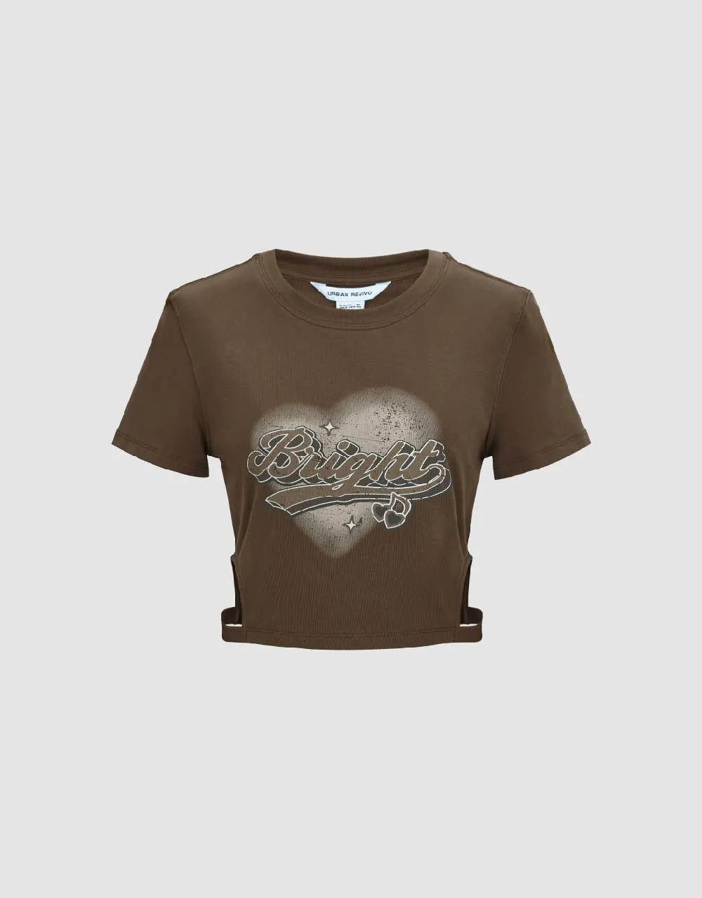 Letter Printed Crew Neck Skinny T-Shirt sold by Urban Revivo product image thumbnail 2