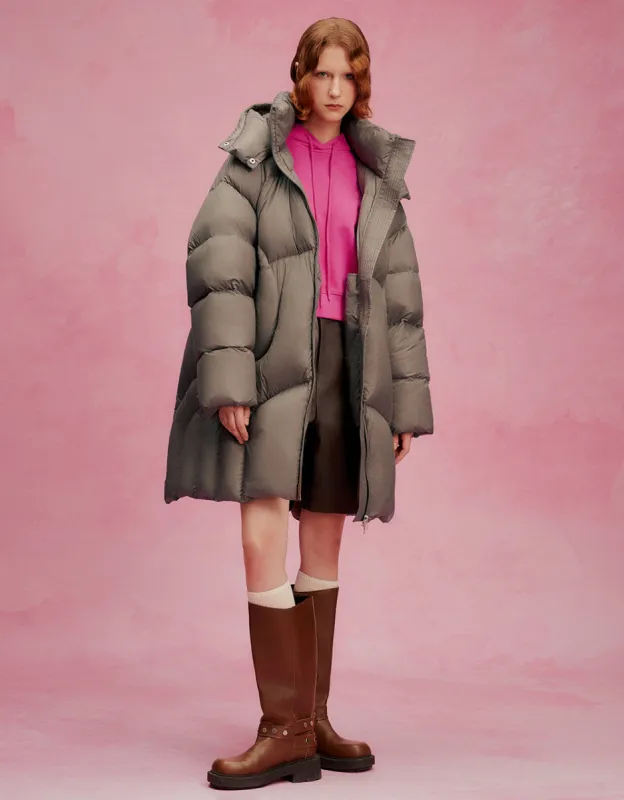 Zipper Front Hooded Down Jacket sold by Urban Revivo