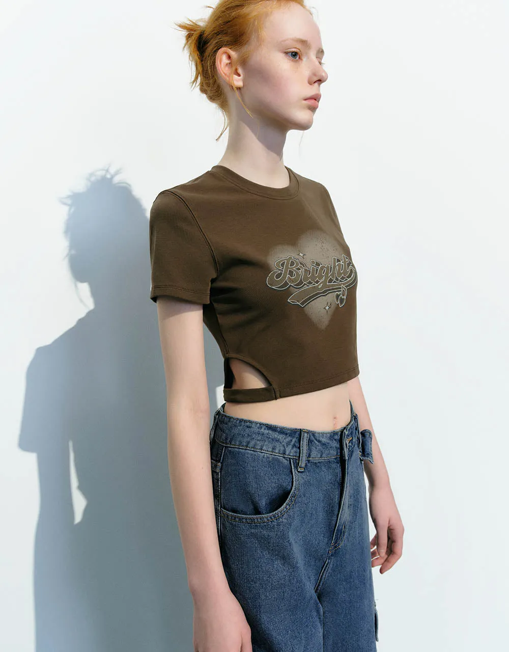Letter Printed Crew Neck Skinny T-Shirt sold by Urban Revivo product image thumbnail 3