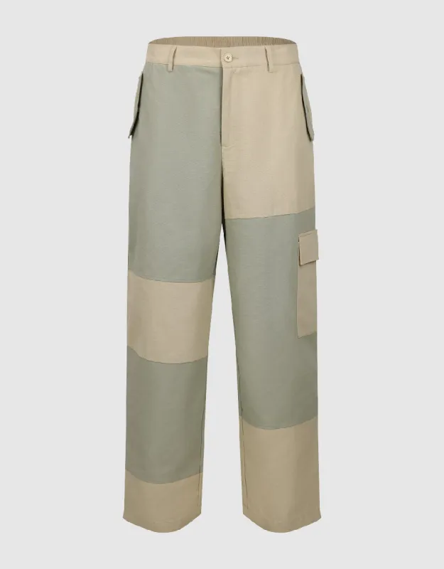 Two Toned Straight Pants sold by Urban Revivo