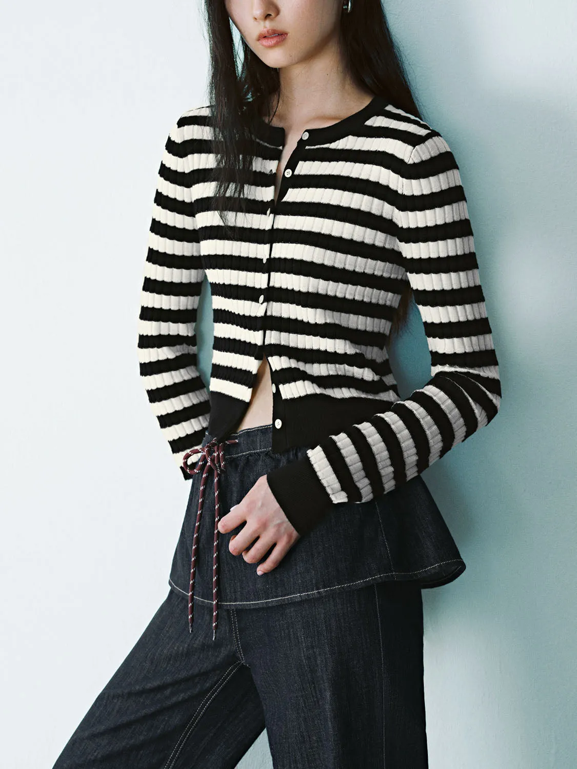 Striped Knitted Cardigans sold by Urban Revivo product image thumbnail 2
