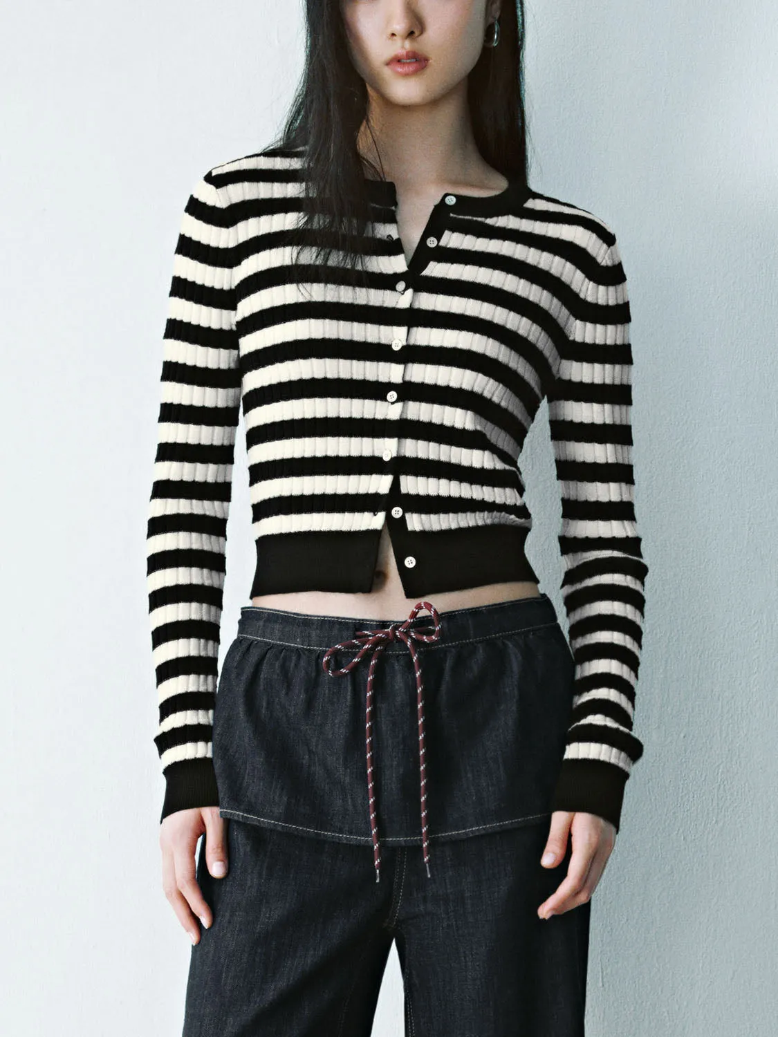 Striped Knitted Cardigans sold by Urban Revivo