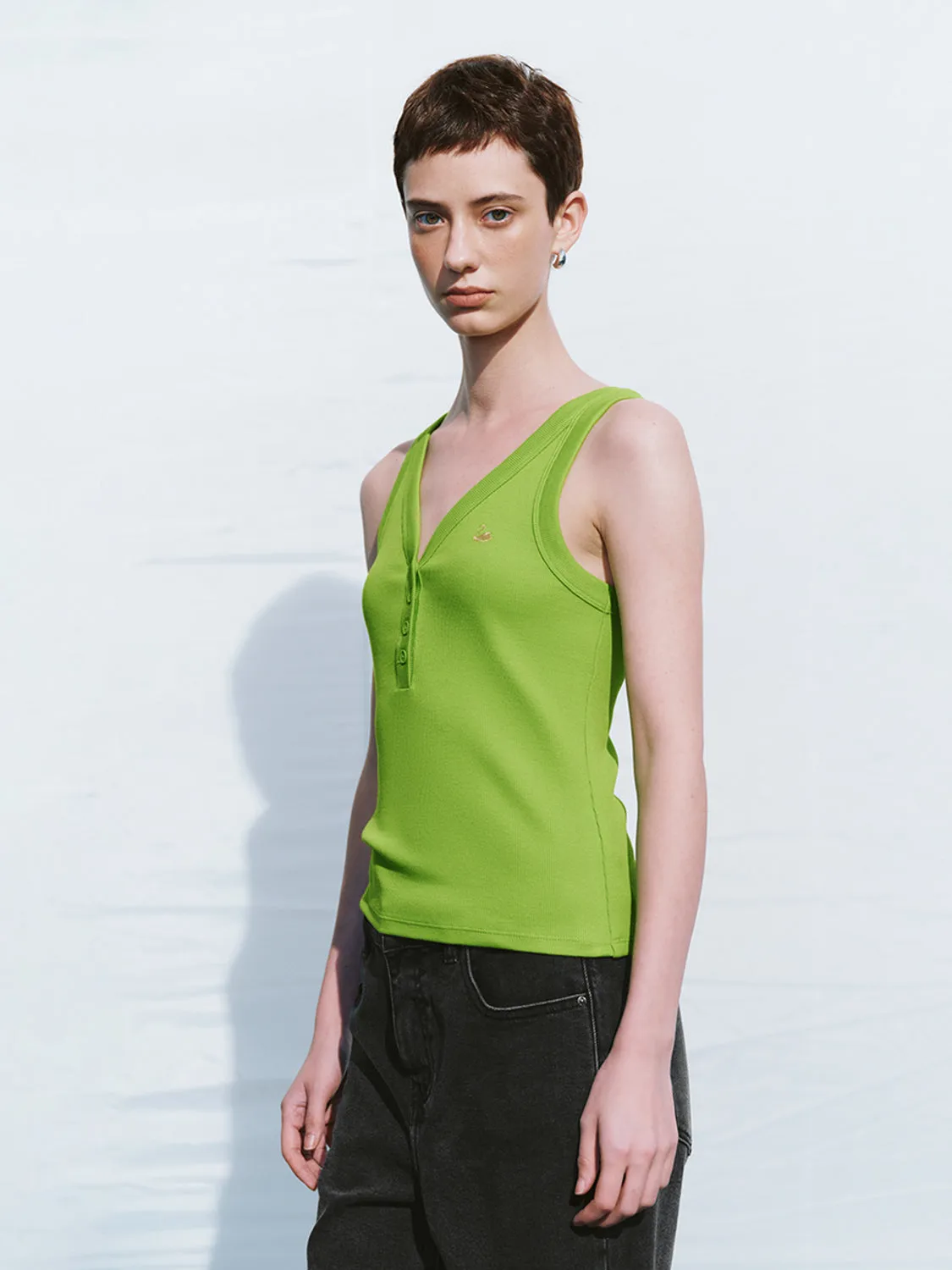 Sleeveless V-Neck Regular T-Shirts sold by Urban Revivo product image thumbnail 3