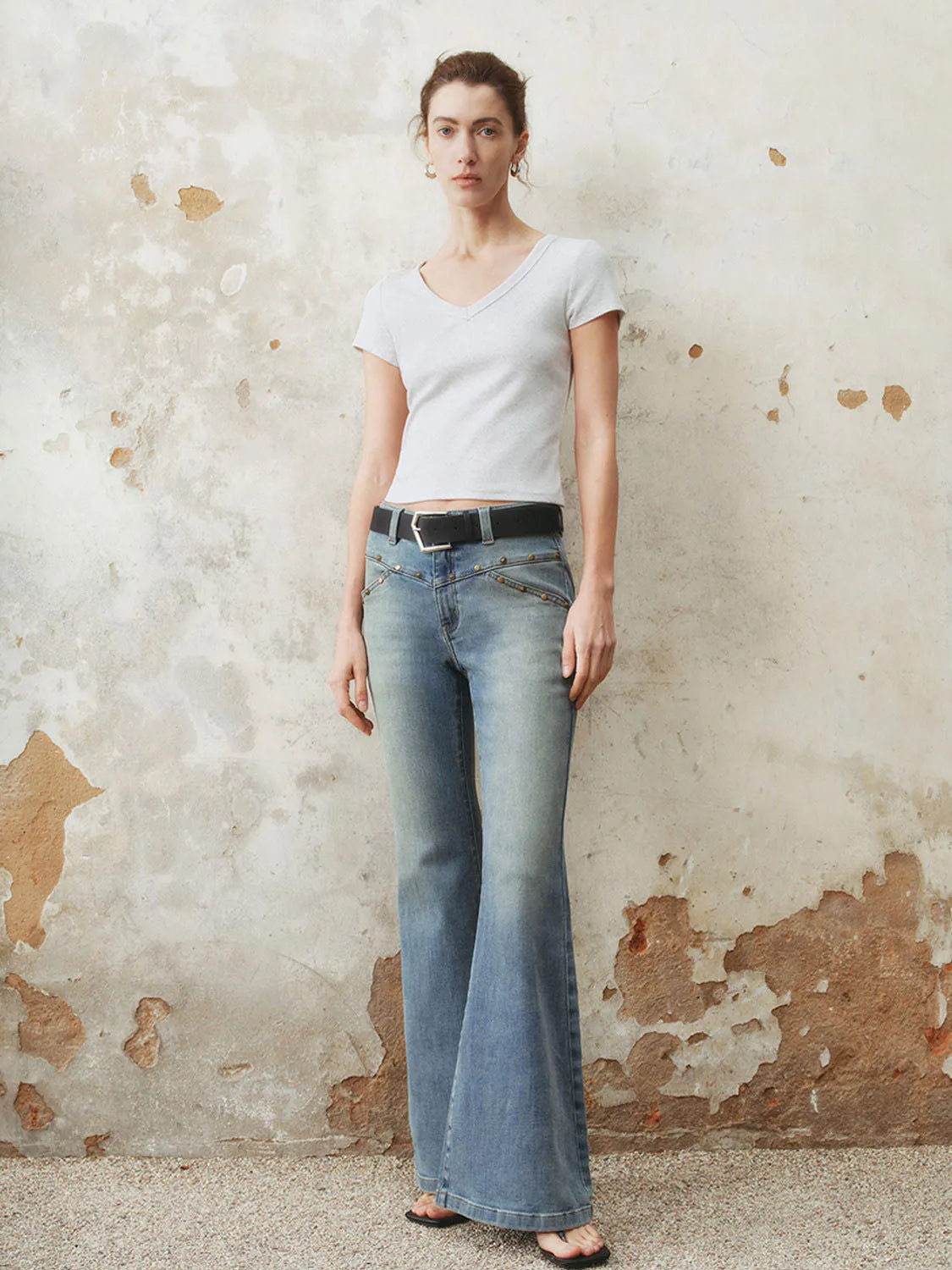 Denim Flared Jeans sold by Urban Revivo product image thumbnail 5