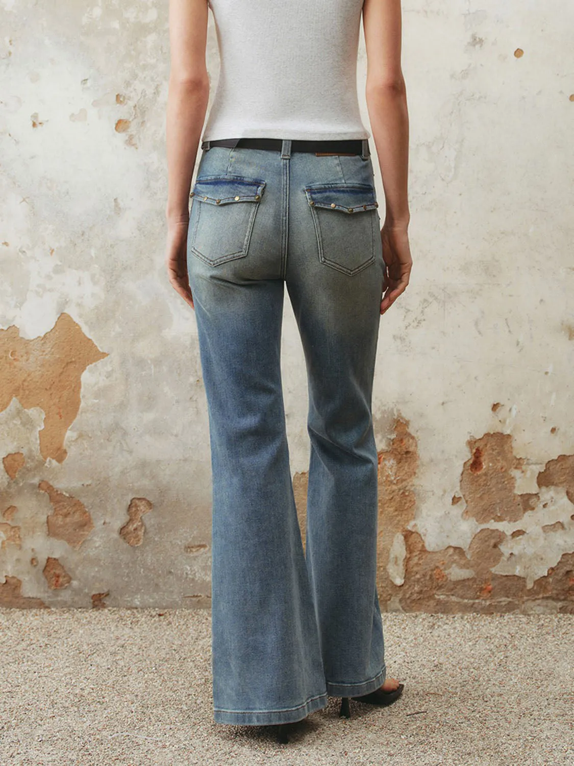 Denim Flared Jeans sold by Urban Revivo product image thumbnail 3