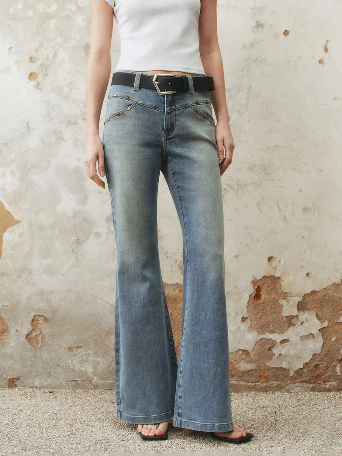 Denim Flared Jeans sold by Urban Revivo product image thumbnail 2