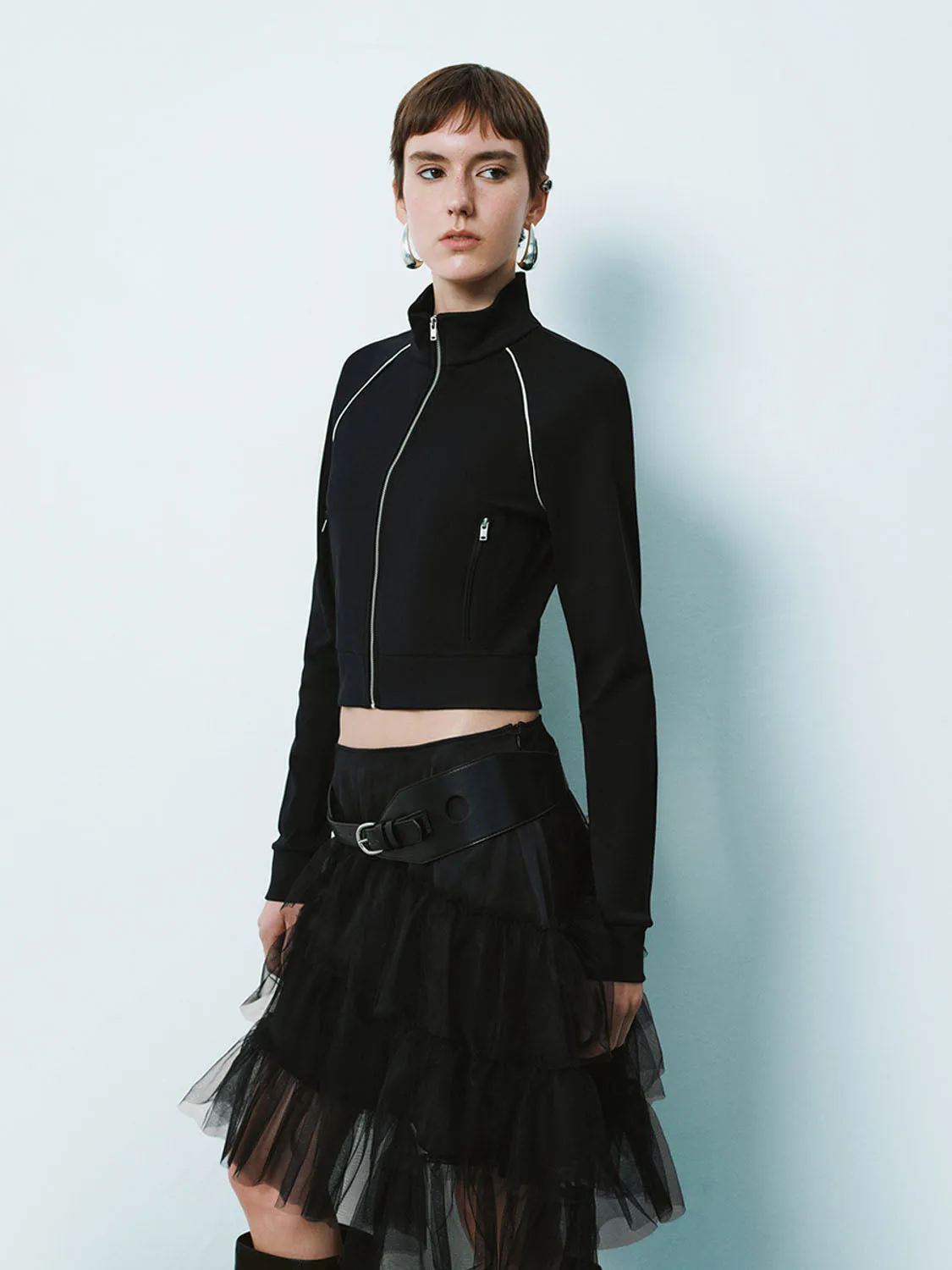 Cropped Zip Up Jackets sold by Urban Revivo product image thumbnail 5