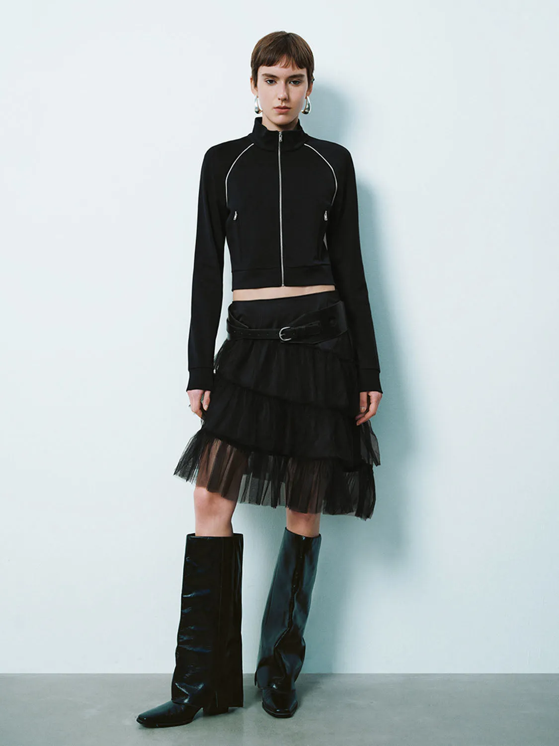 Cropped Zip Up Jackets sold by Urban Revivo product image thumbnail 4
