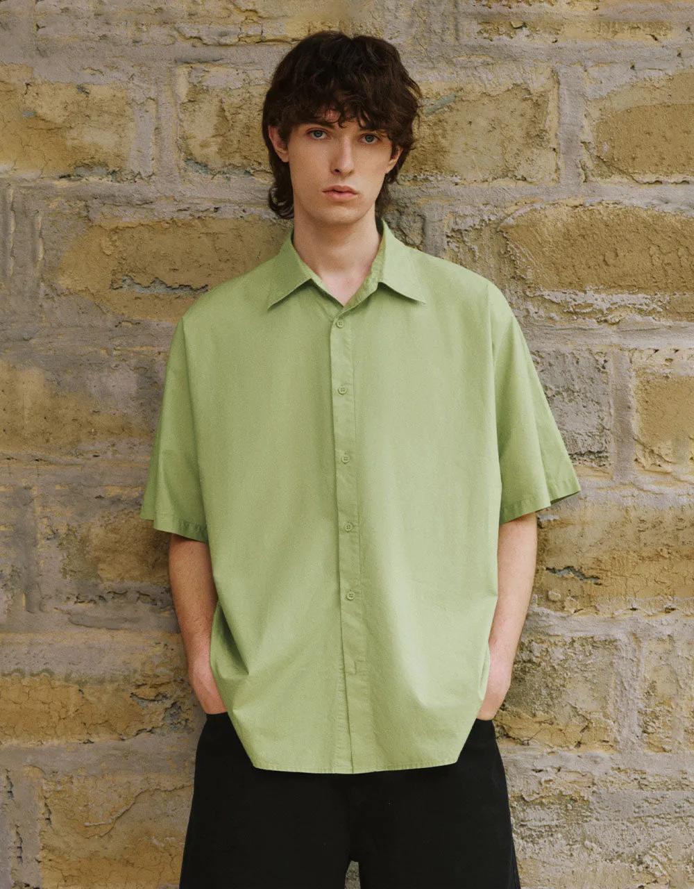 Button Up Straight Loose Shirt sold by Urban Revivo
