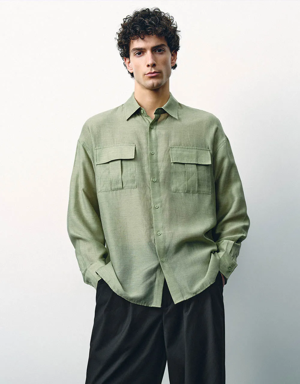 Button Up A-Line Shirt sold by Urban Revivo