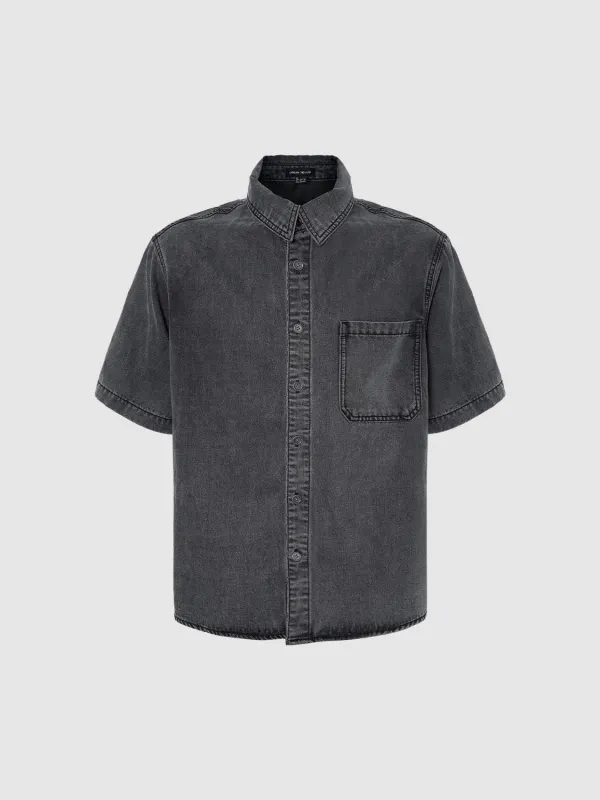 Short Sleeve Denim Shirts sold by Urban Revivo
