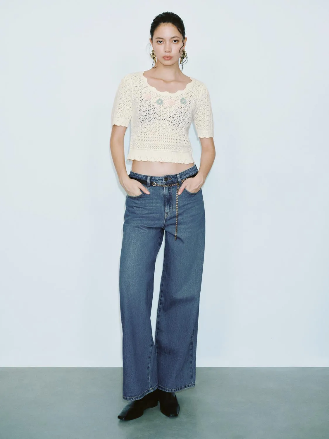 Crochet Knitted T-Shirts sold by Urban Revivo product image thumbnail 4