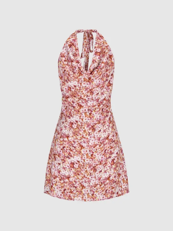 Halter Neck Floral Straight Dresses sold by Urban Revivo