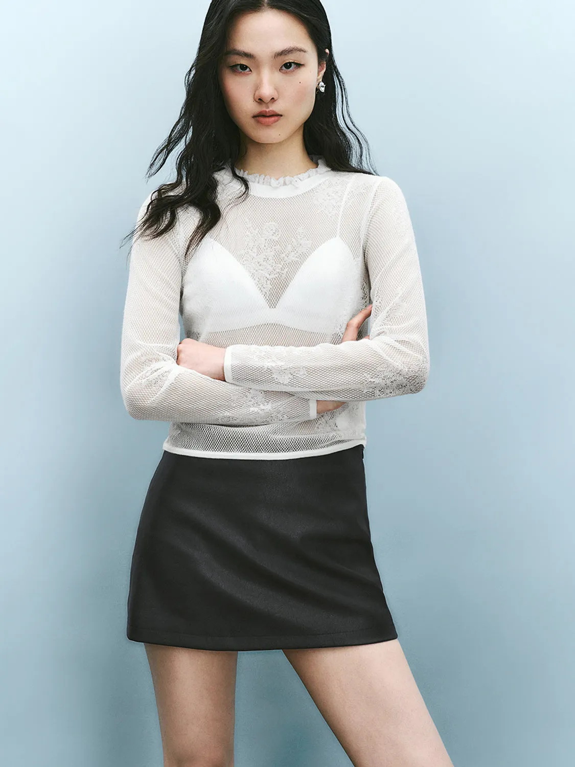 Sheer Knitted T-Shirts sold by Urban Revivo product image thumbnail 5