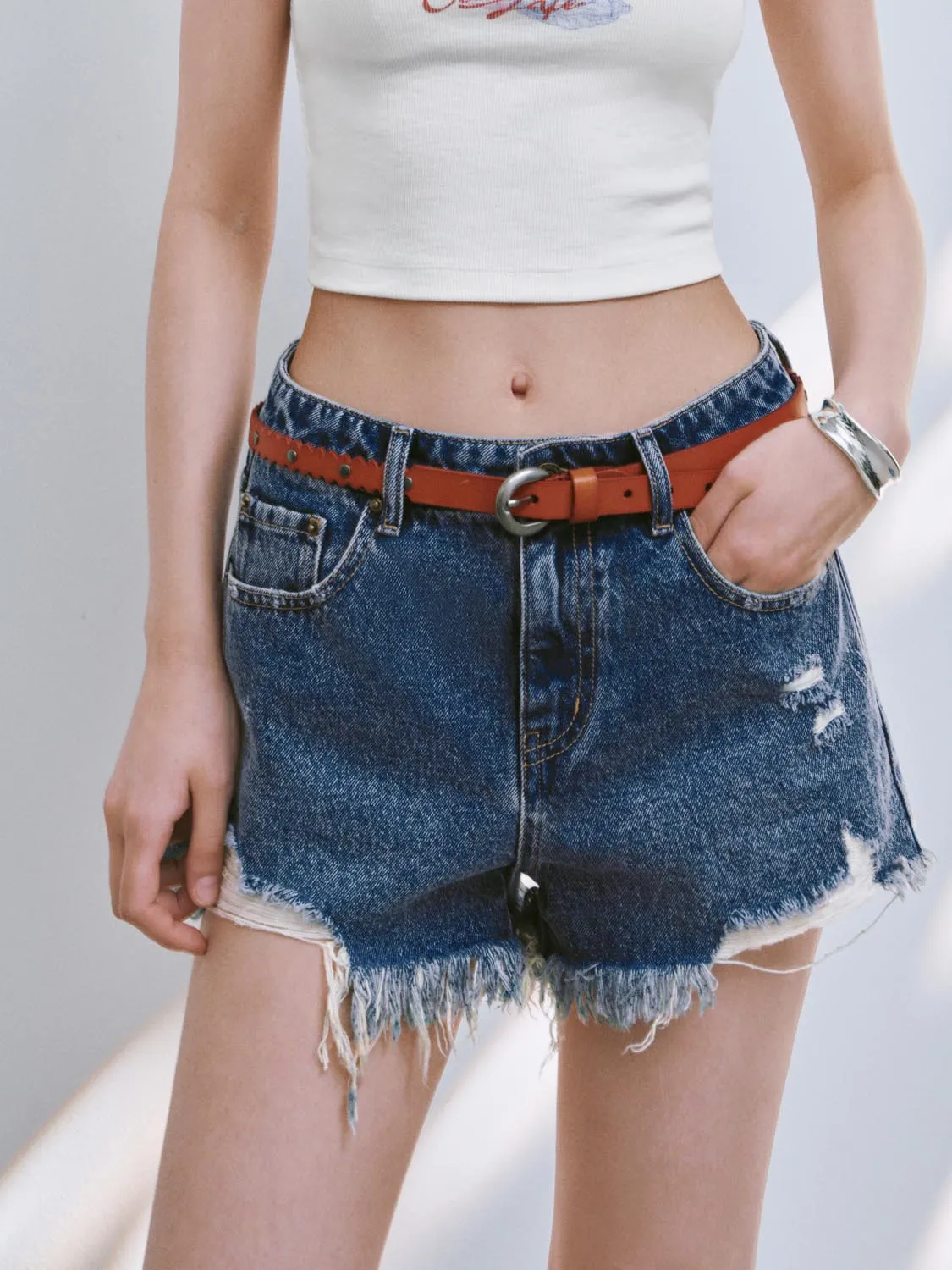 Denim Shorts sold by Urban Revivo product image thumbnail 5