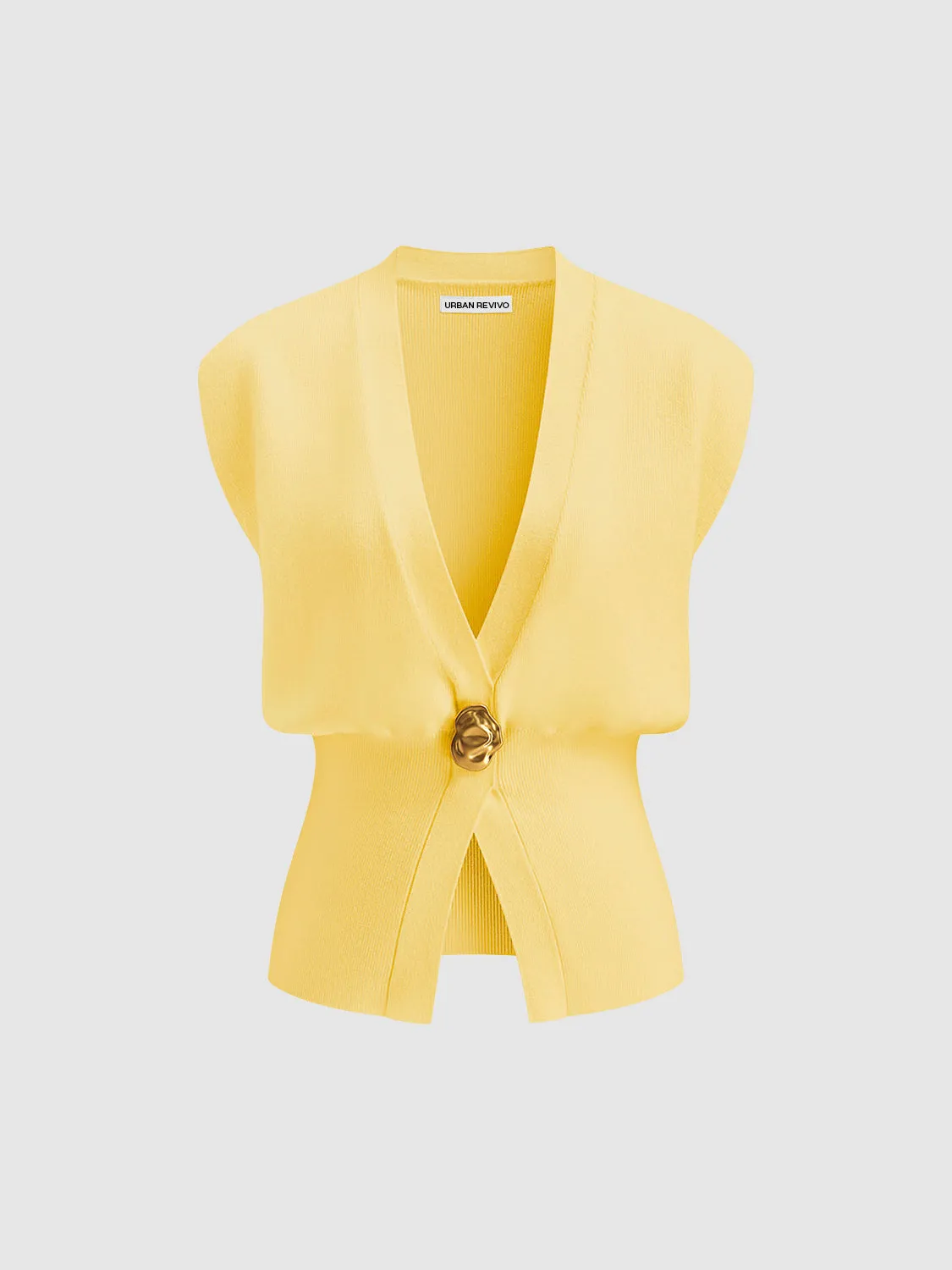 Sleeveless Knitted V-Neck Cardigans sold by Urban Revivo product image thumbnail 2