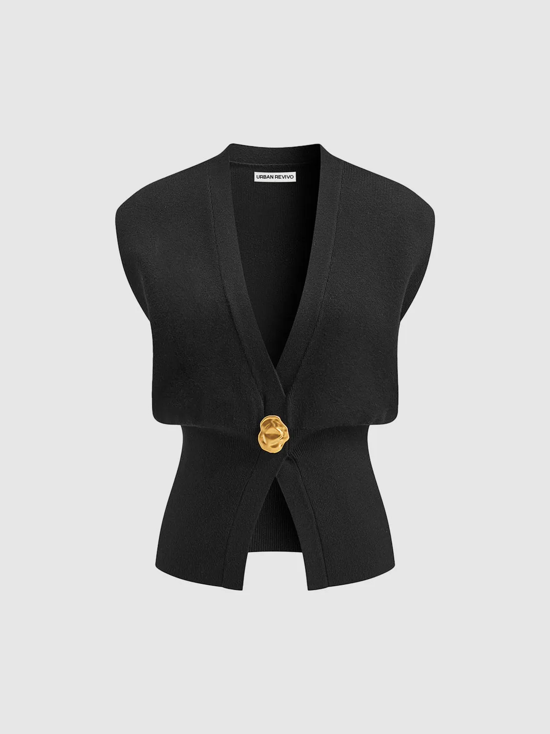 Sleeveless Knitted V-Neck Cardigans sold by Urban Revivo product image thumbnail 4