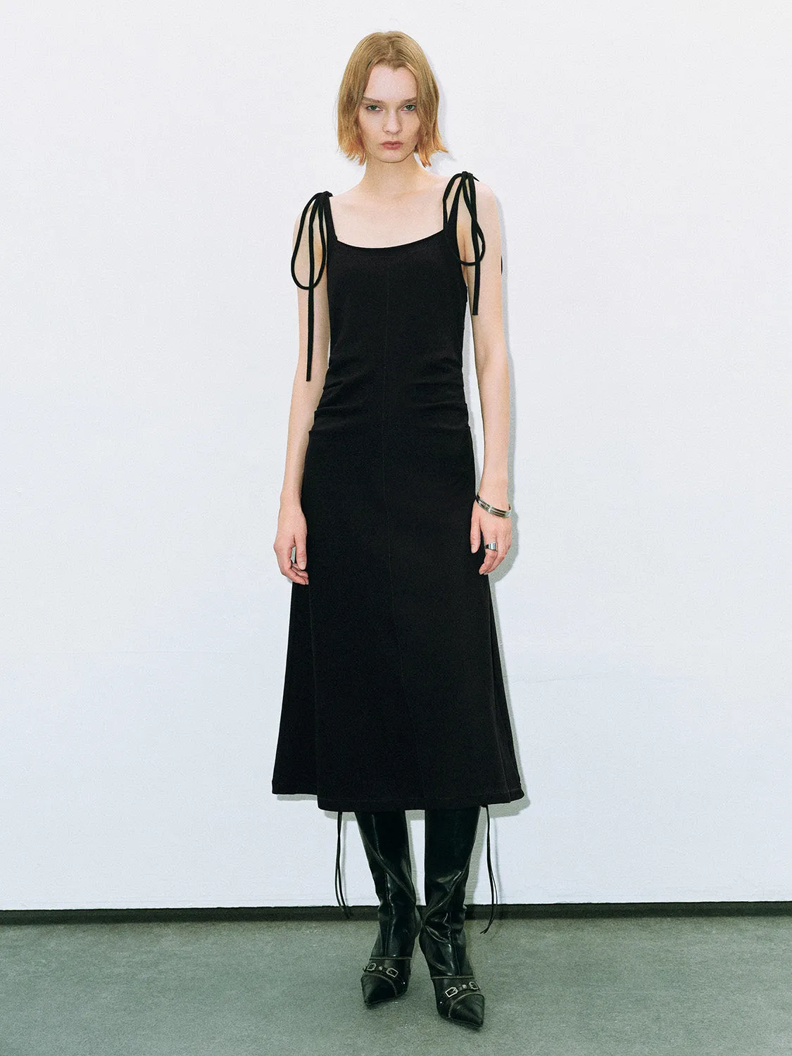 Square-cut Collar Skinny A-Line Cami Dress sold by Urban Revivo