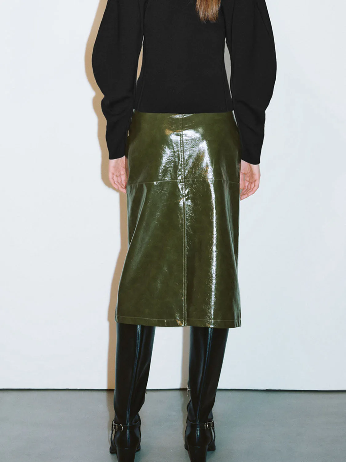 Vegan Leather Straight Skirts sold by Urban Revivo product image thumbnail 3