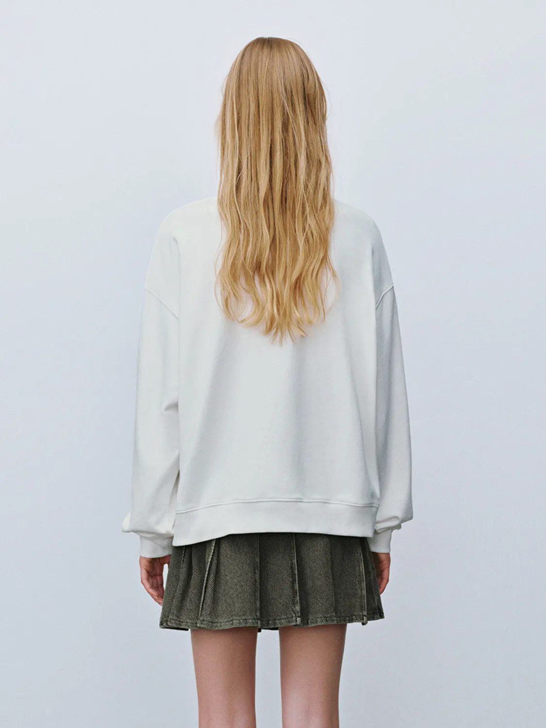 Loose Crew Neck Sweatshirts sold by Urban Revivo product image thumbnail 2
