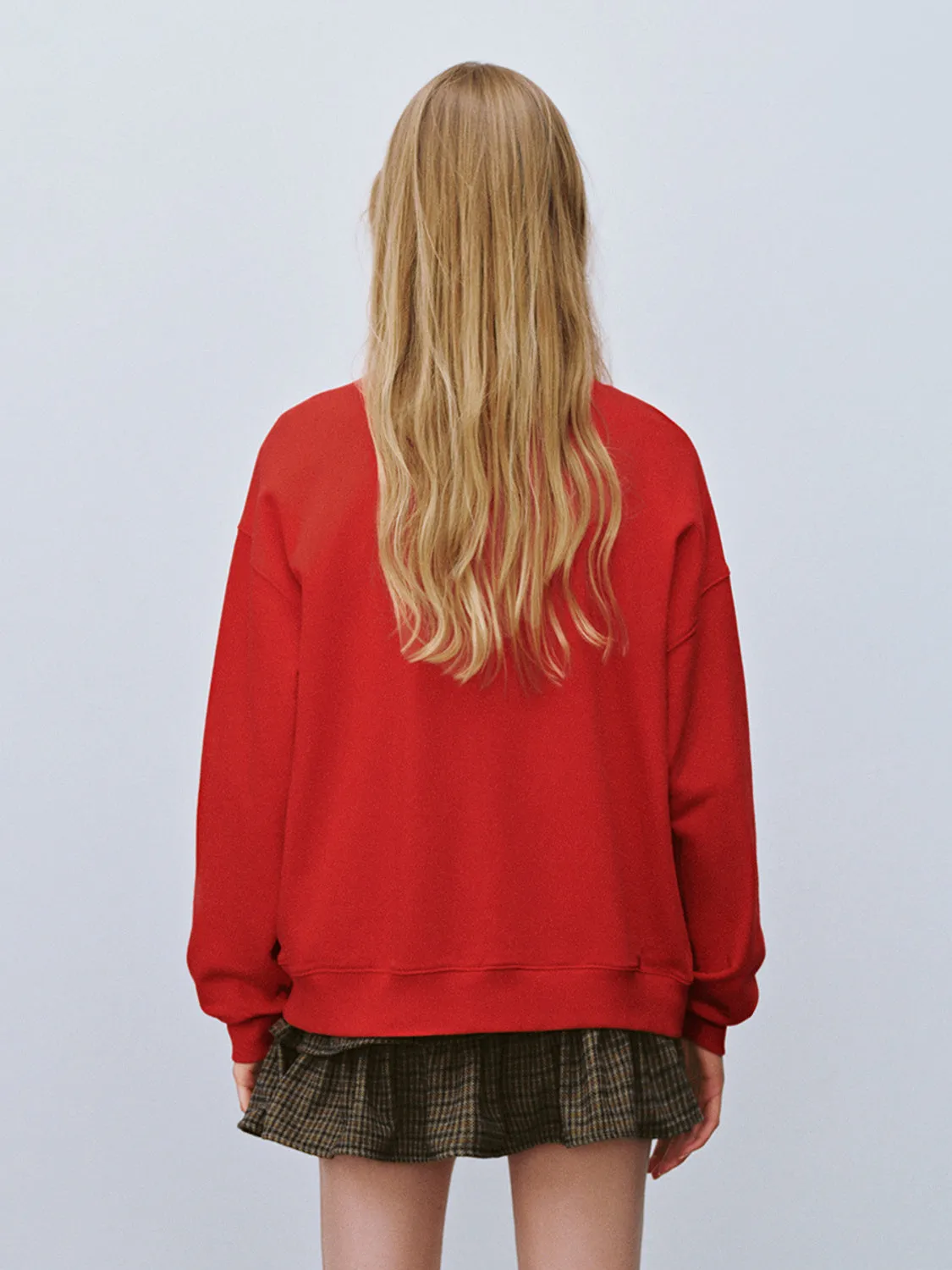 Loose Crew Neck Sweatshirts sold by Urban Revivo product image thumbnail 2