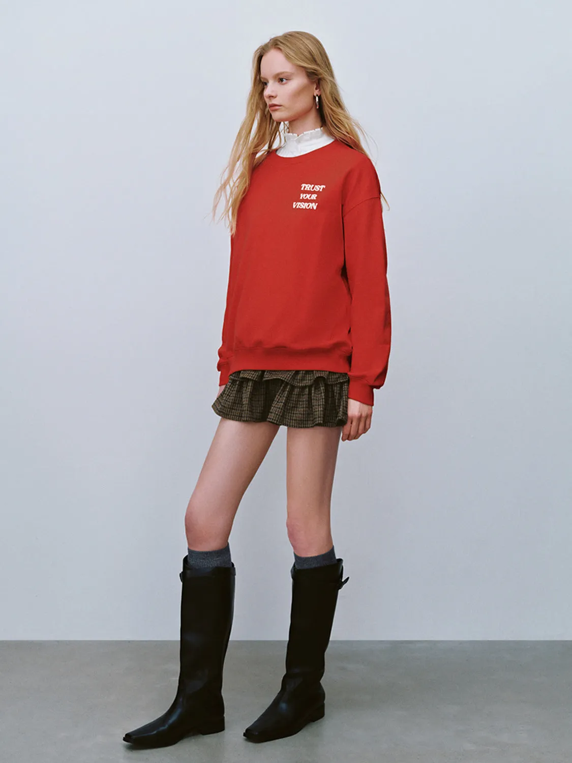 Loose Crew Neck Sweatshirts sold by Urban Revivo product image thumbnail 4