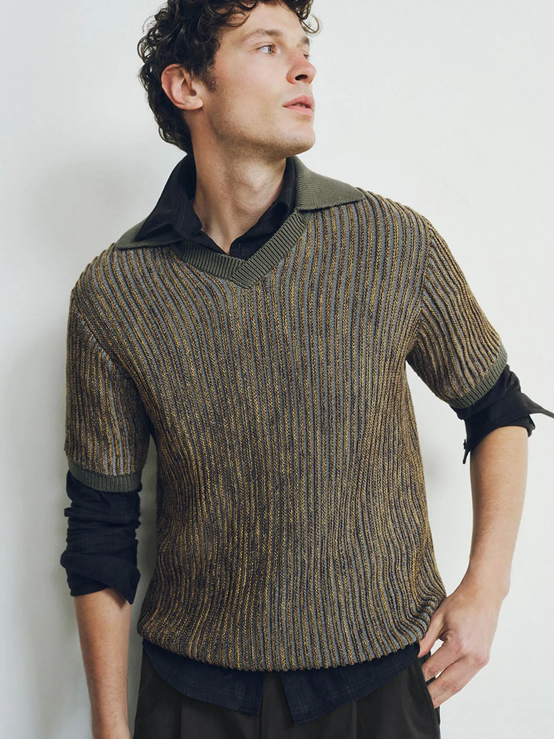 Lapel Knitted T-Shirts sold by Urban Revivo product image thumbnail 5