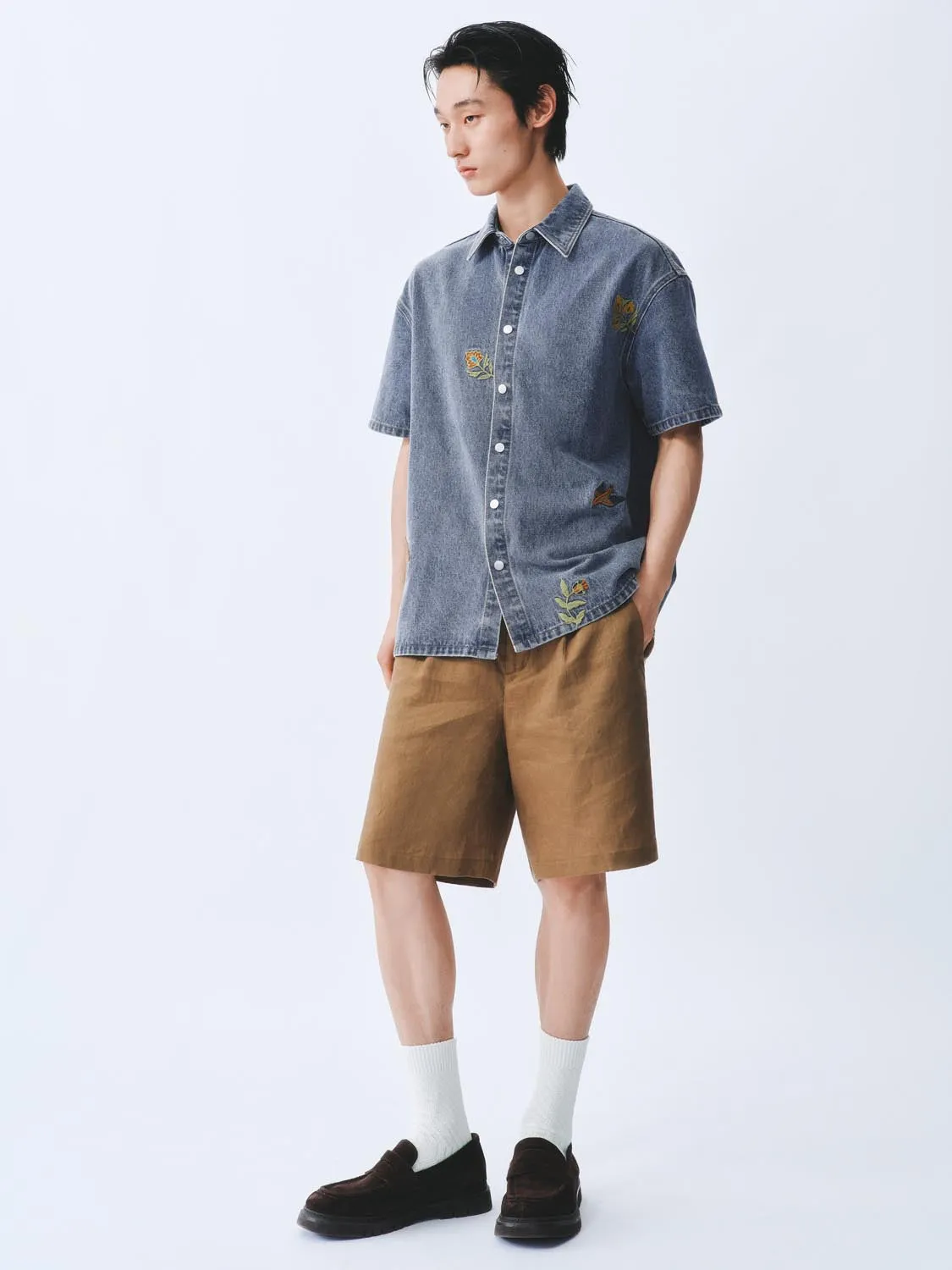 Denim Short Sleeve Shirts sold by Urban Revivo product image thumbnail 5