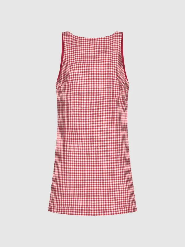 Sleeveless Plaid Straight Dresses sold by Urban Revivo