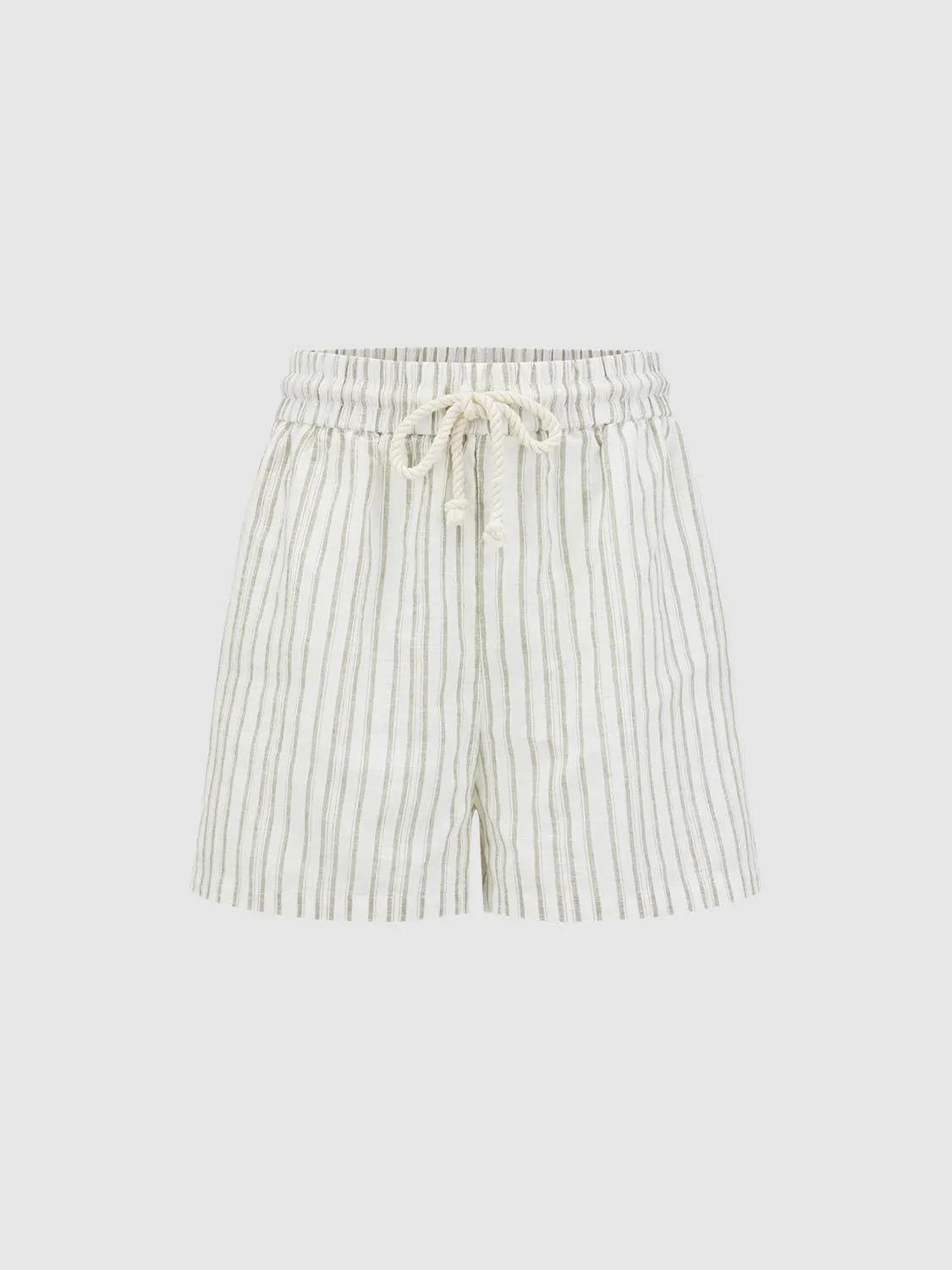 Striped Drawstring Shorts sold by Urban Revivo