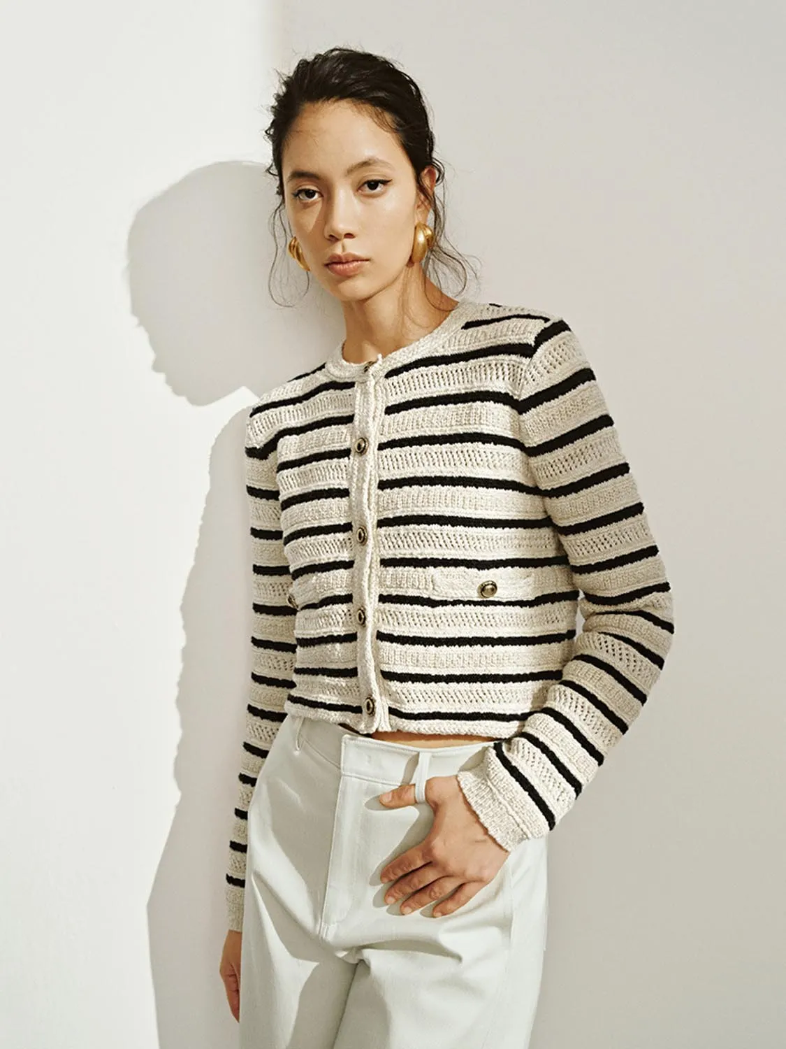Striped Knitted Cardigans sold by Urban Revivo