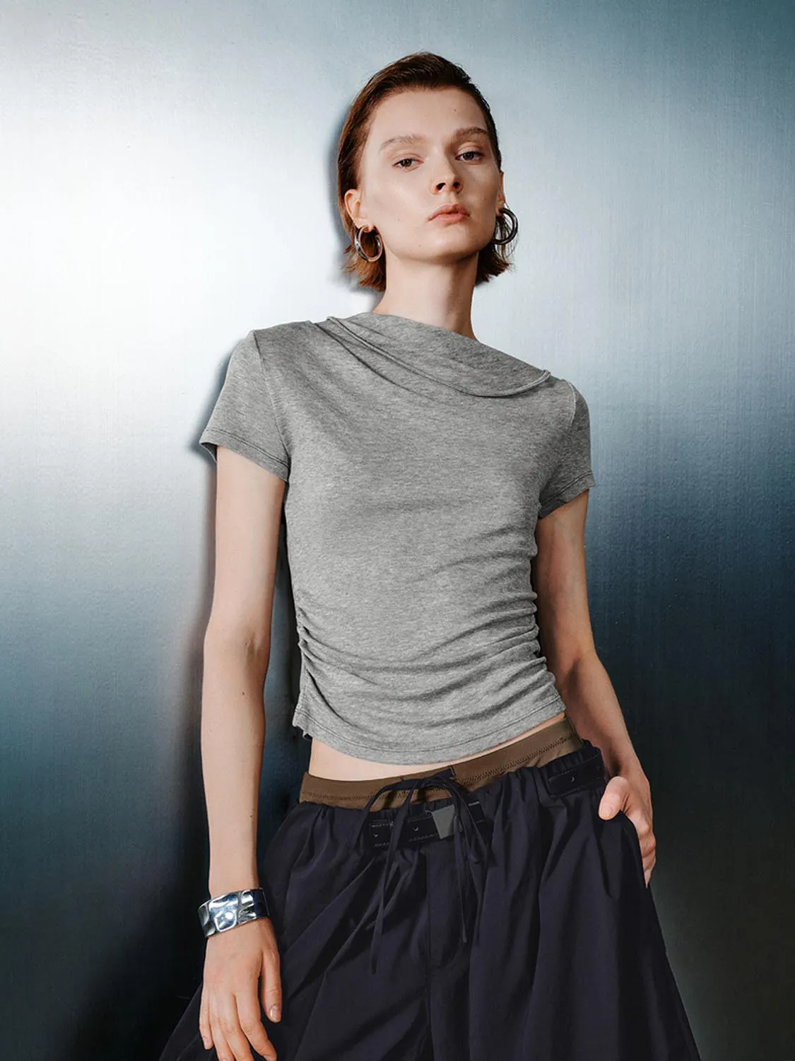 Ruched Short Sleeve T-Shirts sold by Urban Revivo