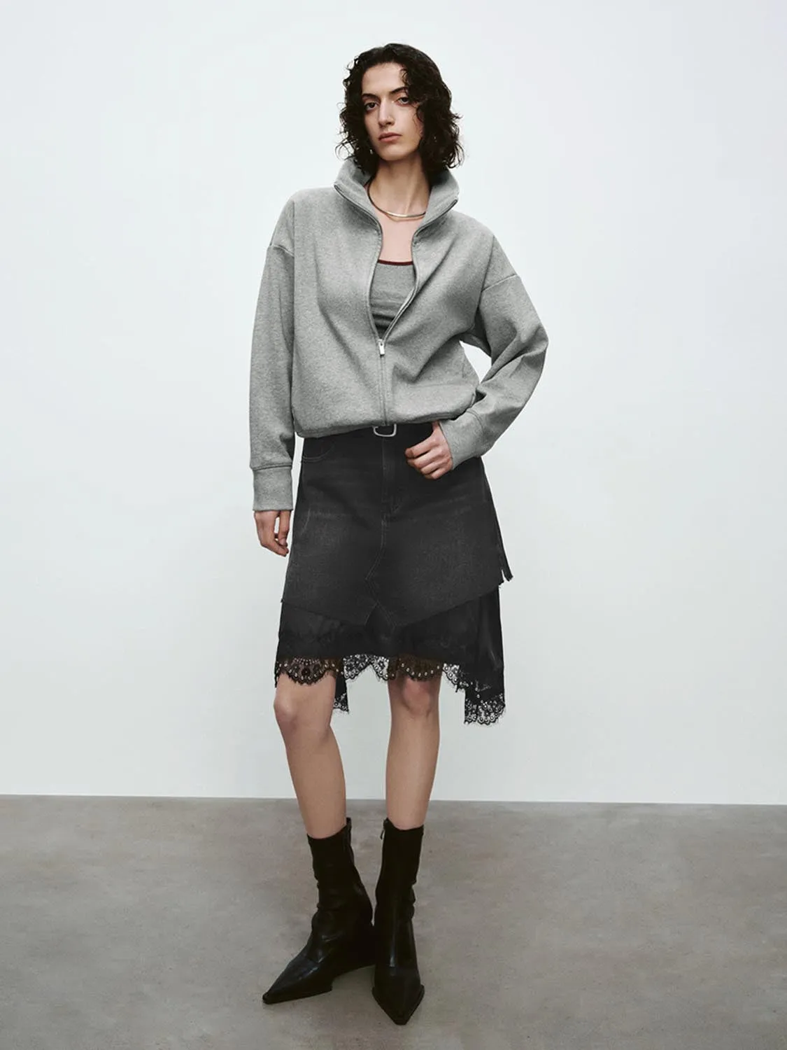 High Collar Zip Up Jackets sold by Urban Revivo product image thumbnail 4