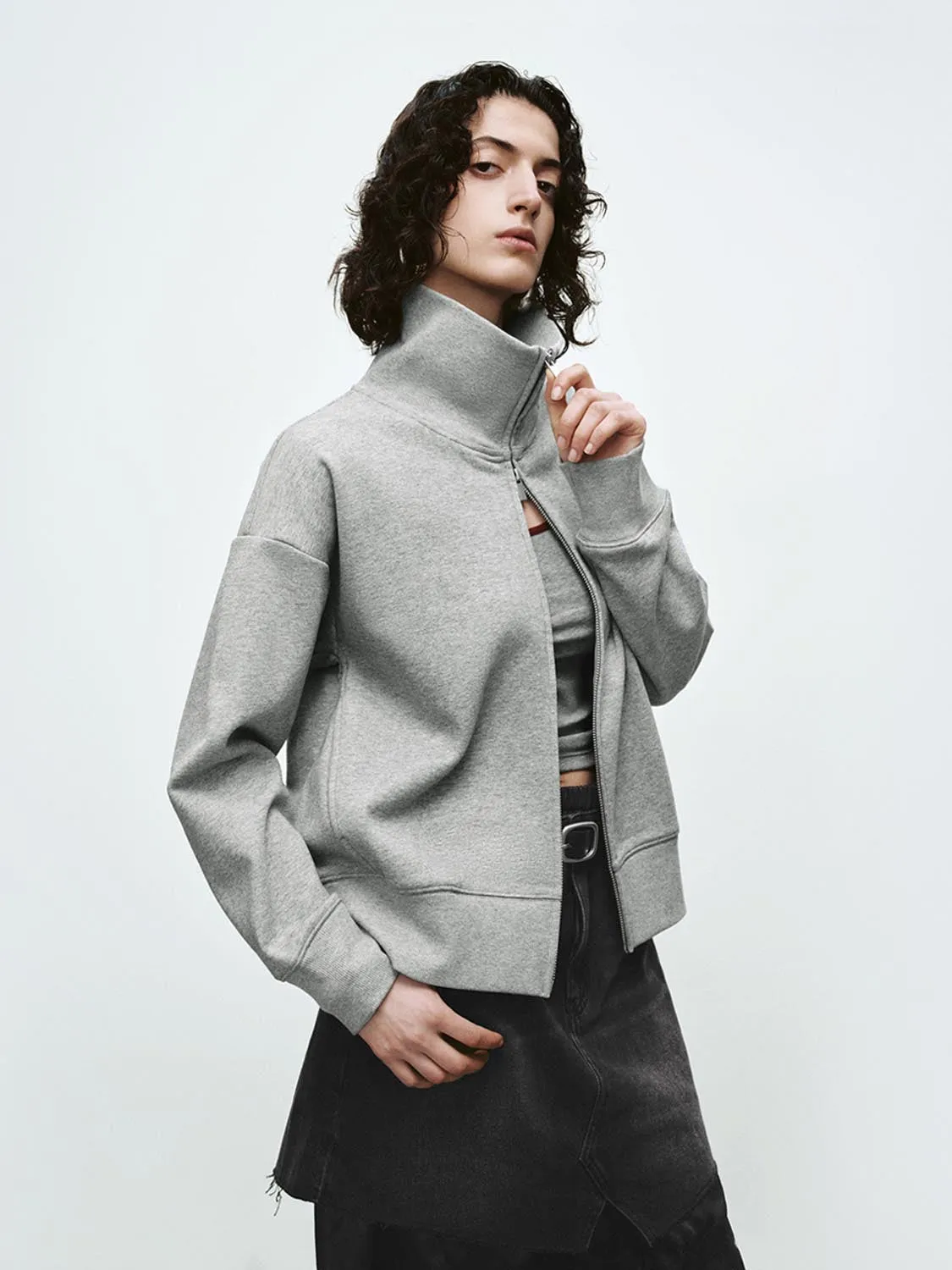 High Collar Zip Up Jackets sold by Urban Revivo product image thumbnail 5